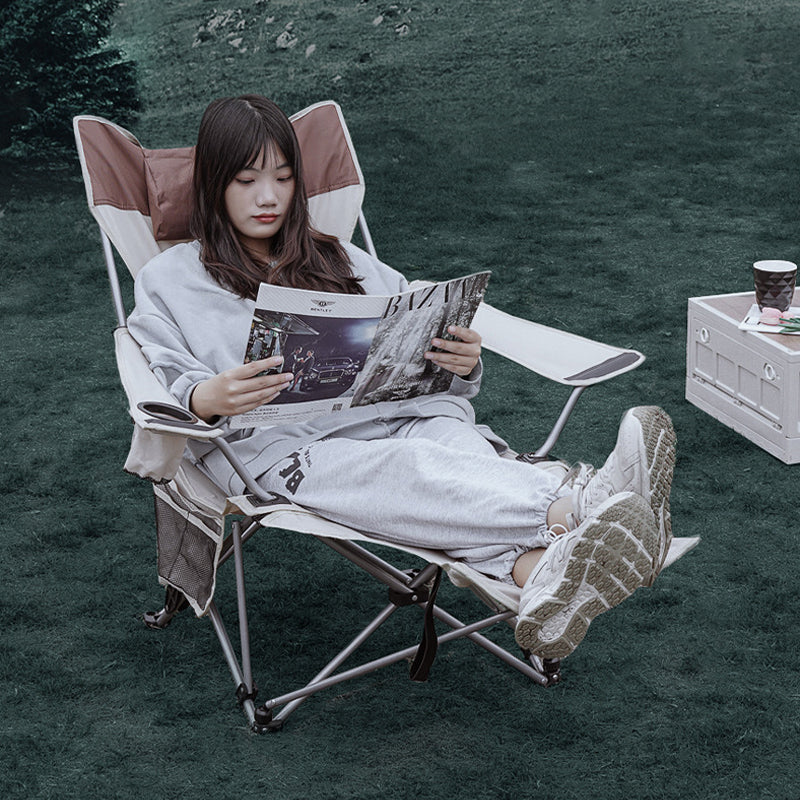 Blackpongo Outdoor Camping Folding Chair Nap Camping Portable Footrest Chair Sitting And Lying Reclining Chair