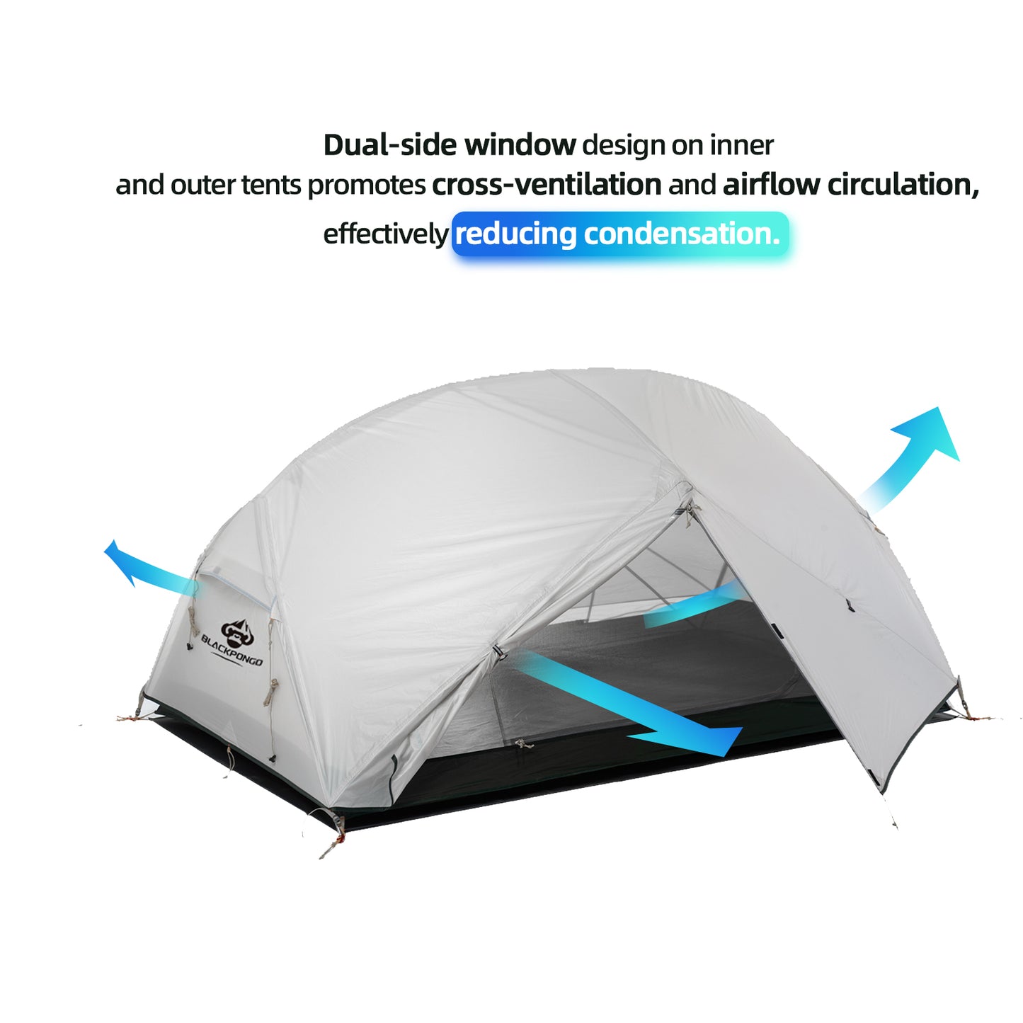 Blackpongo Neptune 2 Person Camping Tent 20D nylon 210T polyester Double Layer Breathable Waterproof windproof professional ultralight Tent with ground mat