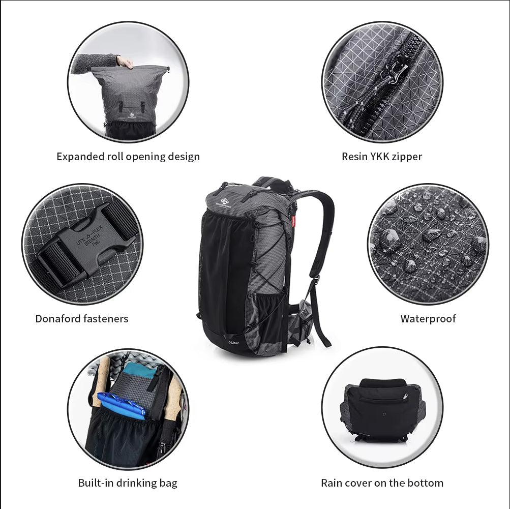 Blackpongo 40L/60L Large Capacity Backpack Camping Hiking Climbing Backpacks Breathable Lightweight Travel Aluminum Frame Mountaineering Backpack With Rain Cover
