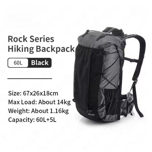 Blackpongo 40L/60L Large Capacity Backpack Camping Hiking Climbing Backpacks Breathable Lightweight Travel Aluminum Frame Mountaineering Backpack With Rain Cover