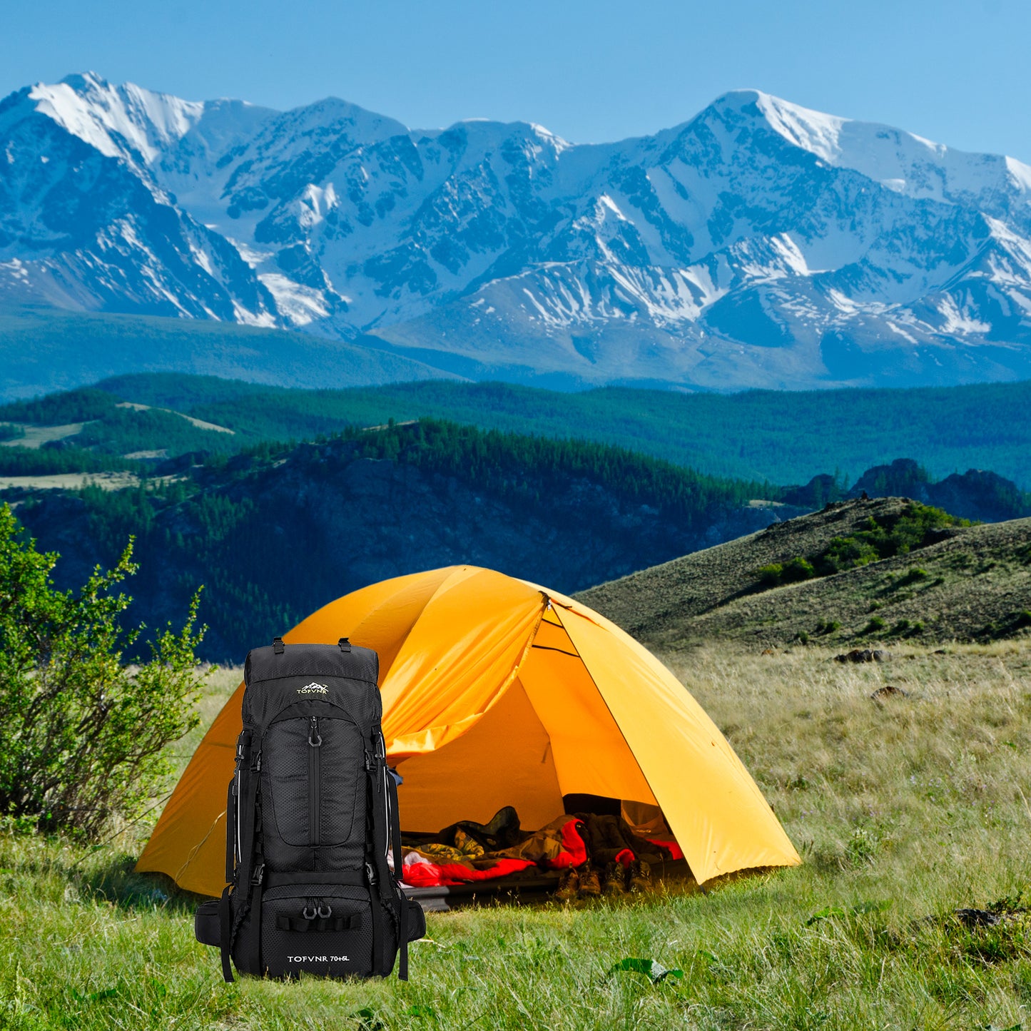 Blackpongo Multi functional large capacity waterproof backpack for hiking and outdoor activities