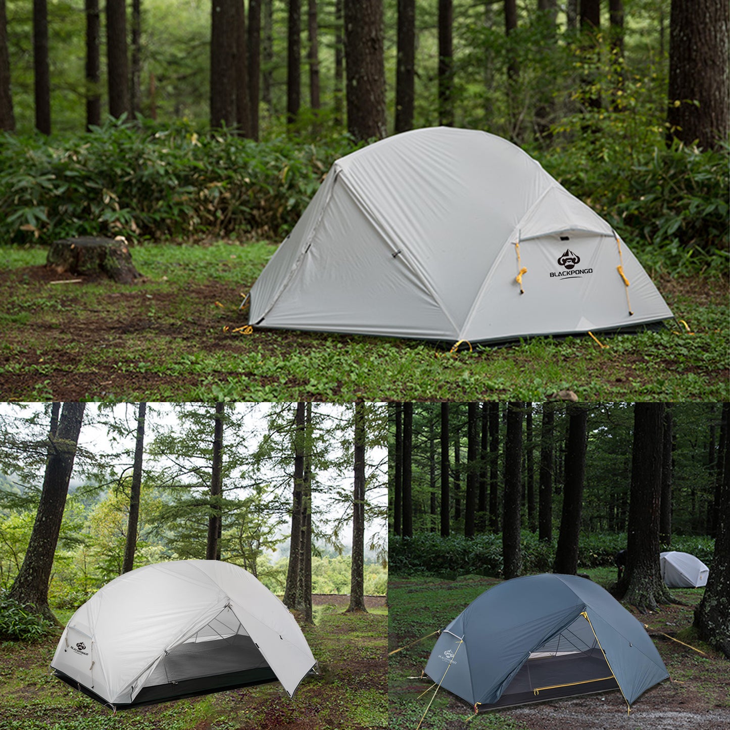 Blackpongo Neptune 2 Person Camping Tent 20D nylon 210T polyester Double Layer Breathable Waterproof windproof professional ultralight Tent with ground mat