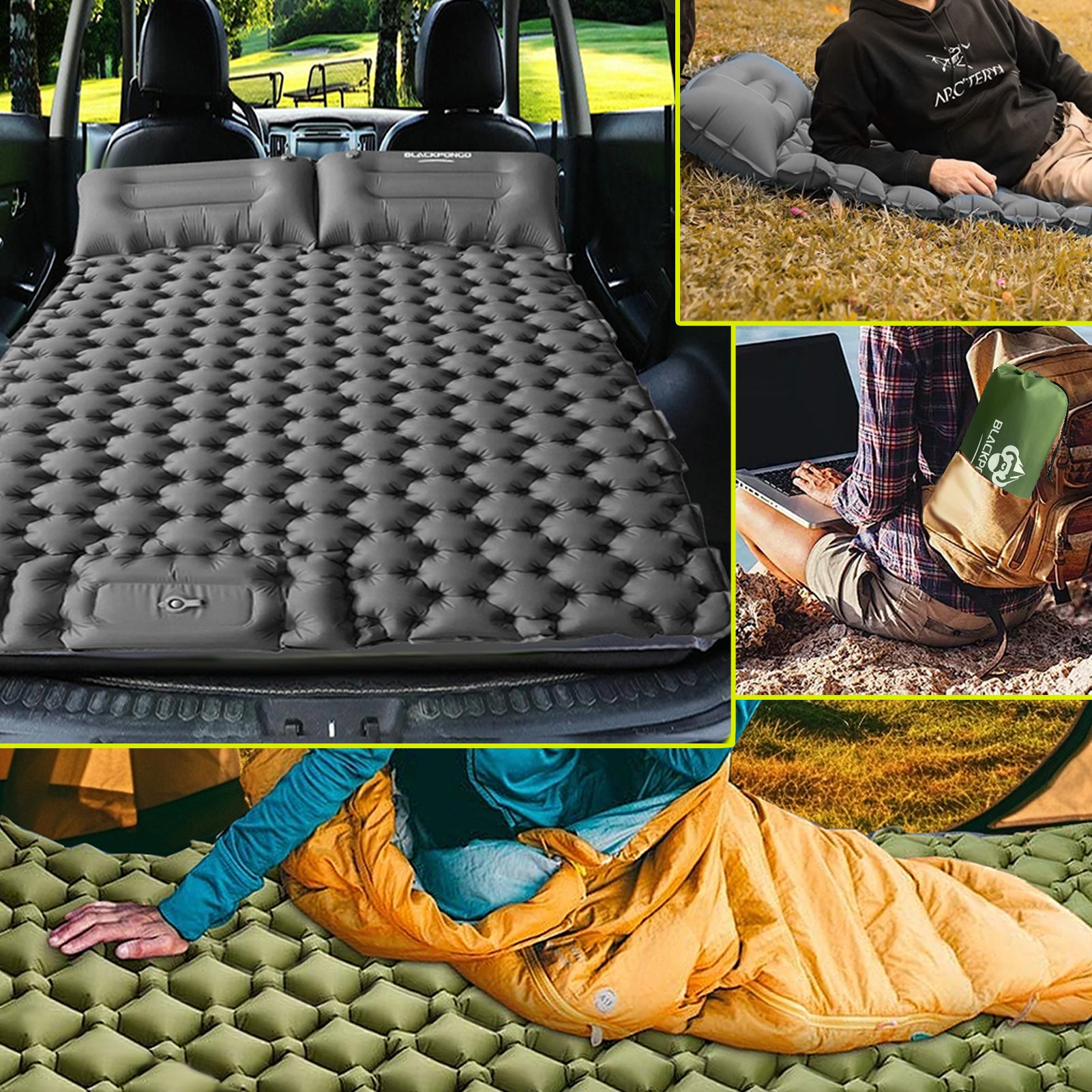 Blackpongo Nylon TPU inflatable cushion ultra-light portable durable waterproof tear-resistant spliced sleeping pads
