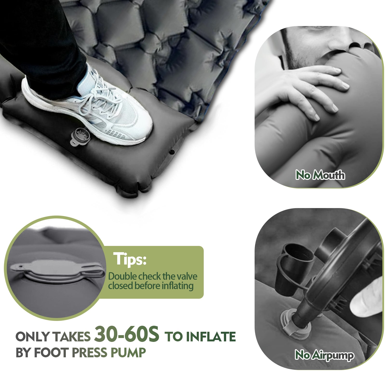 Blackpongo Nylon TPU inflatable cushion ultra-light portable durable waterproof tear-resistant spliced sleeping pads