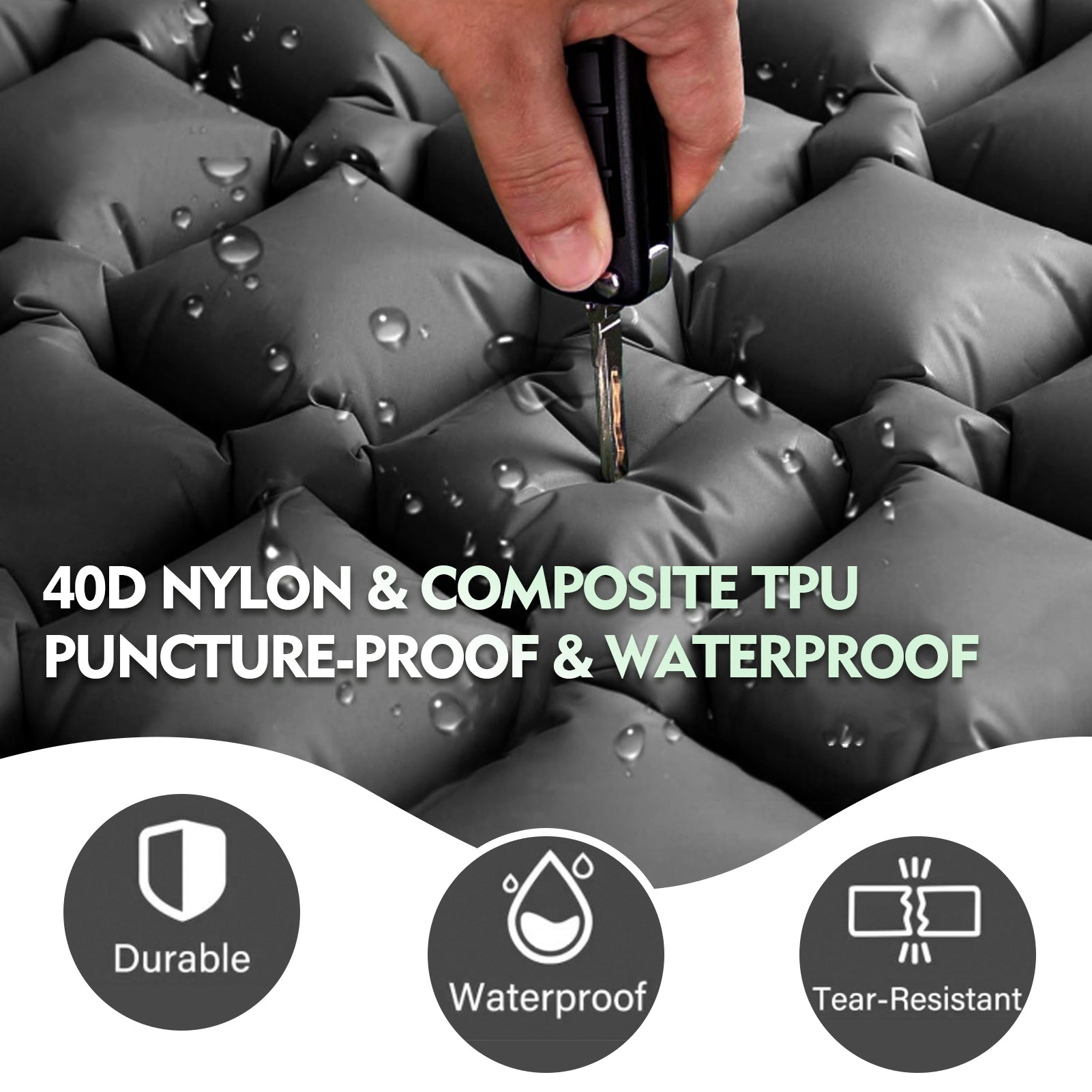 Blackpongo Nylon TPU inflatable cushion ultra-light portable durable waterproof tear-resistant spliced sleeping pads