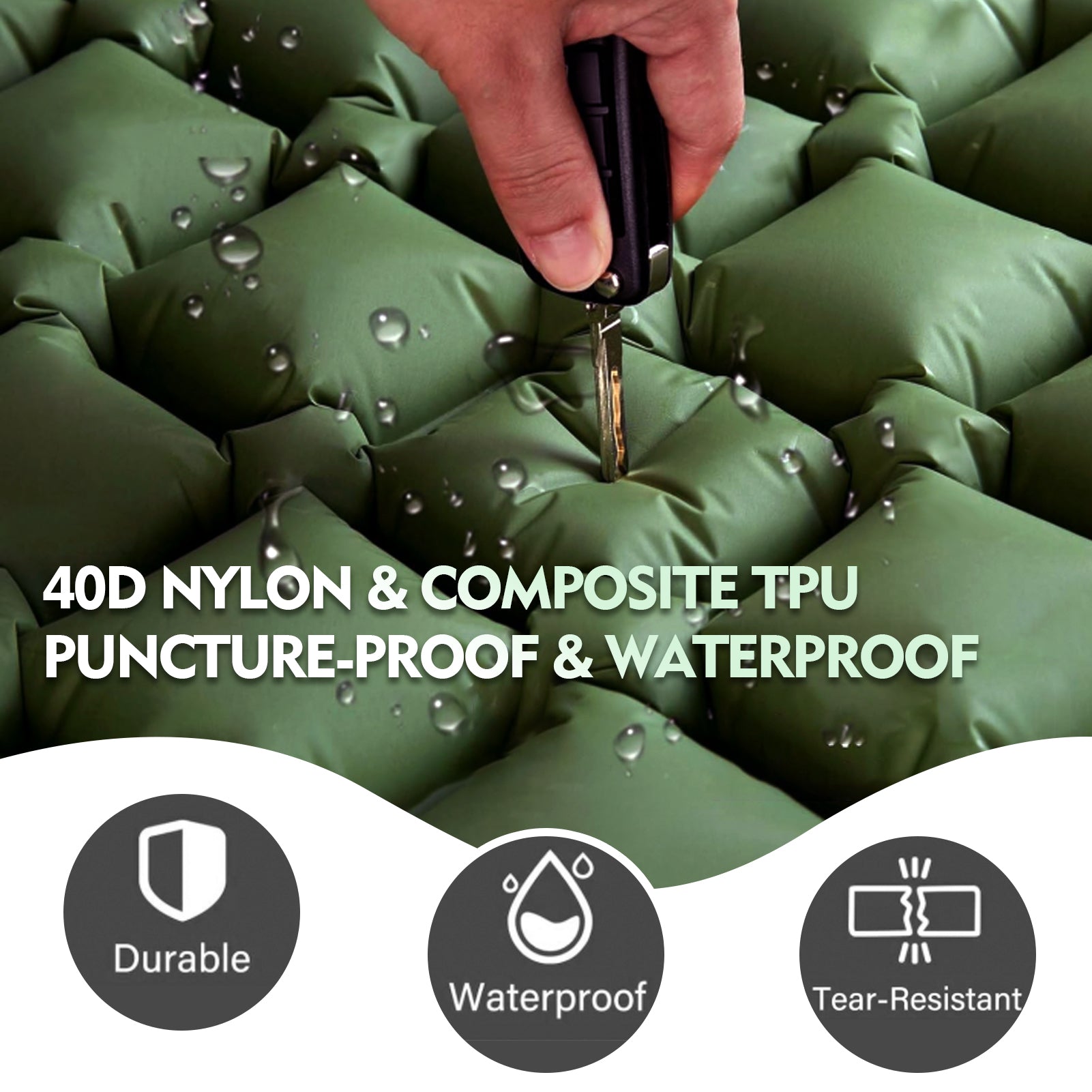 Blackpongo Nylon TPU inflatable cushion ultra-light portable durable waterproof tear-resistant spliced sleeping pads