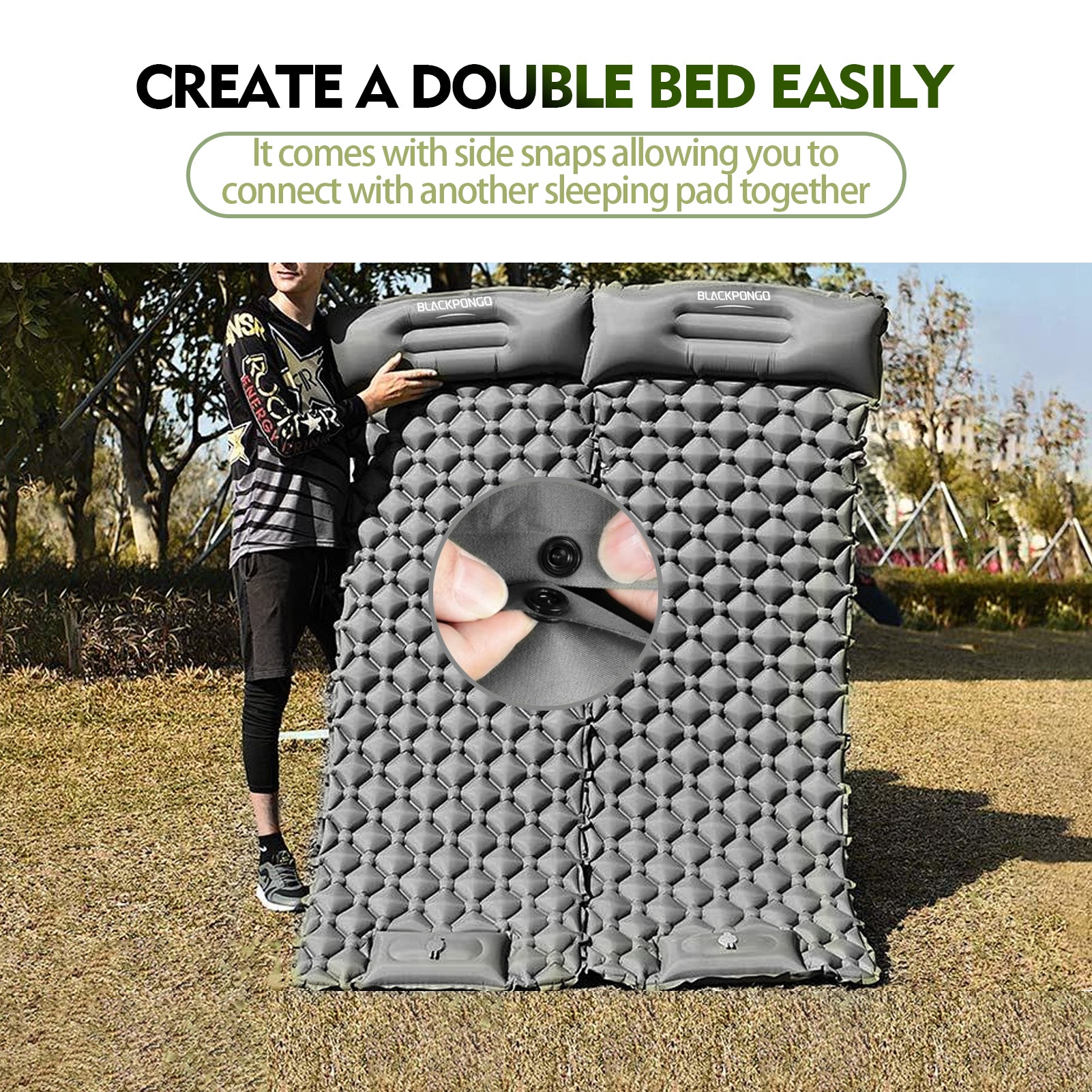 Blackpongo Nylon TPU inflatable cushion ultra-light portable durable waterproof tear-resistant spliced sleeping pads