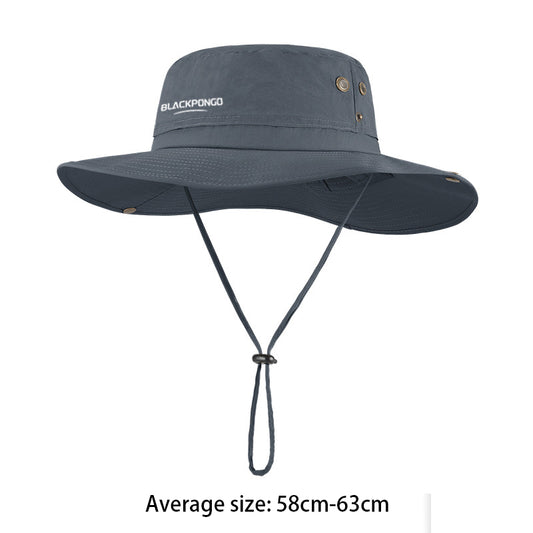 Blackpongo Summer sun protection UPF50+ fisherman hat outdoor fishing sun hat large brim sun hat head circumference 58-66cm