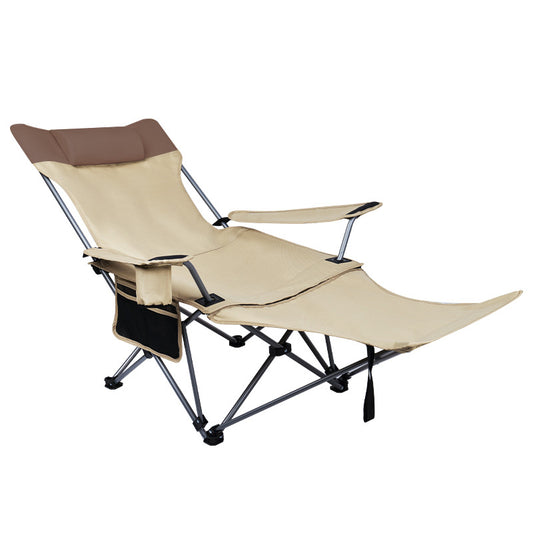Blackpongo Outdoor Camping Folding Chair Nap Camping Portable Footrest Chair Sitting And Lying Reclining Chair