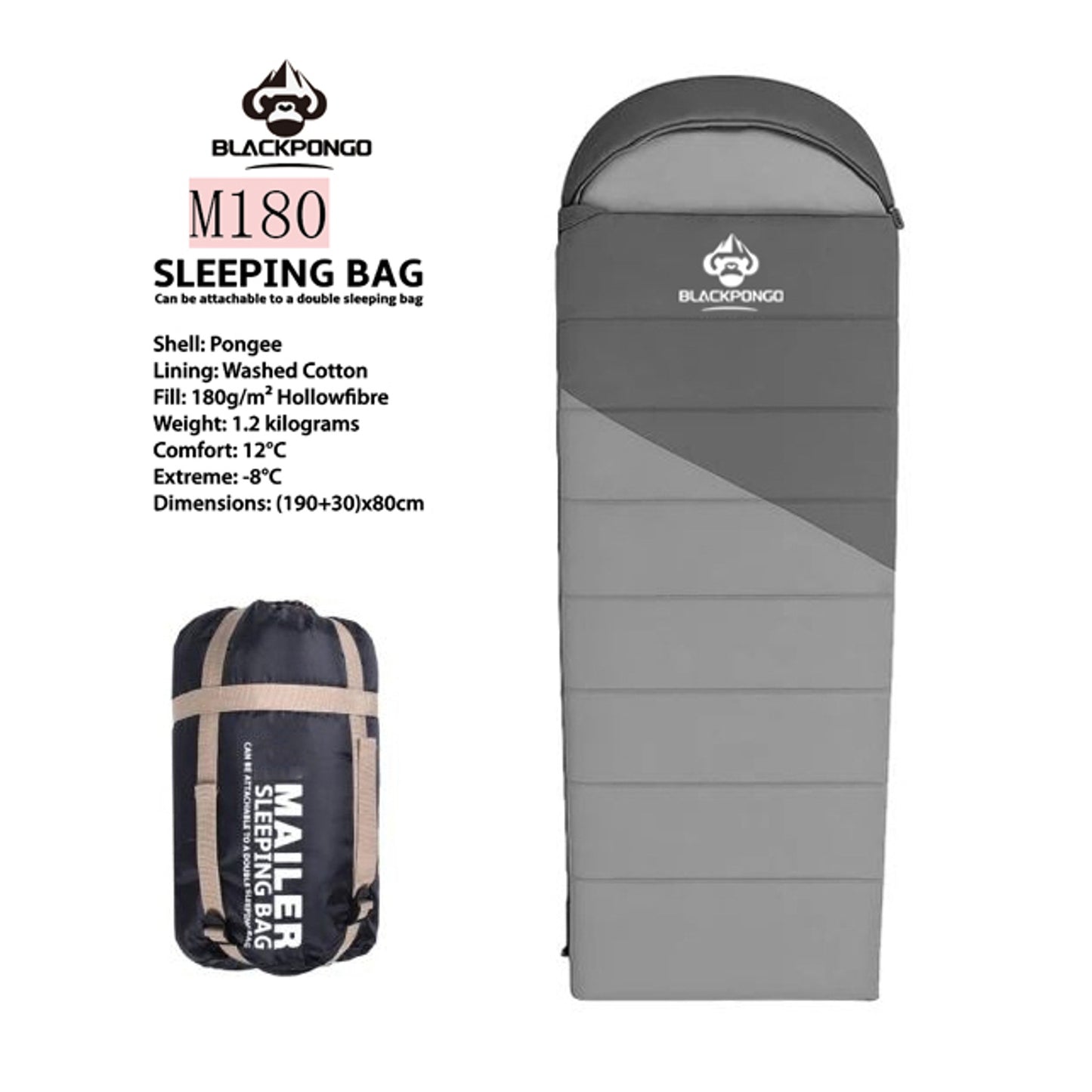 BLACKPONGO CloudLull Washable Cotton Sleeping Bag - main product view