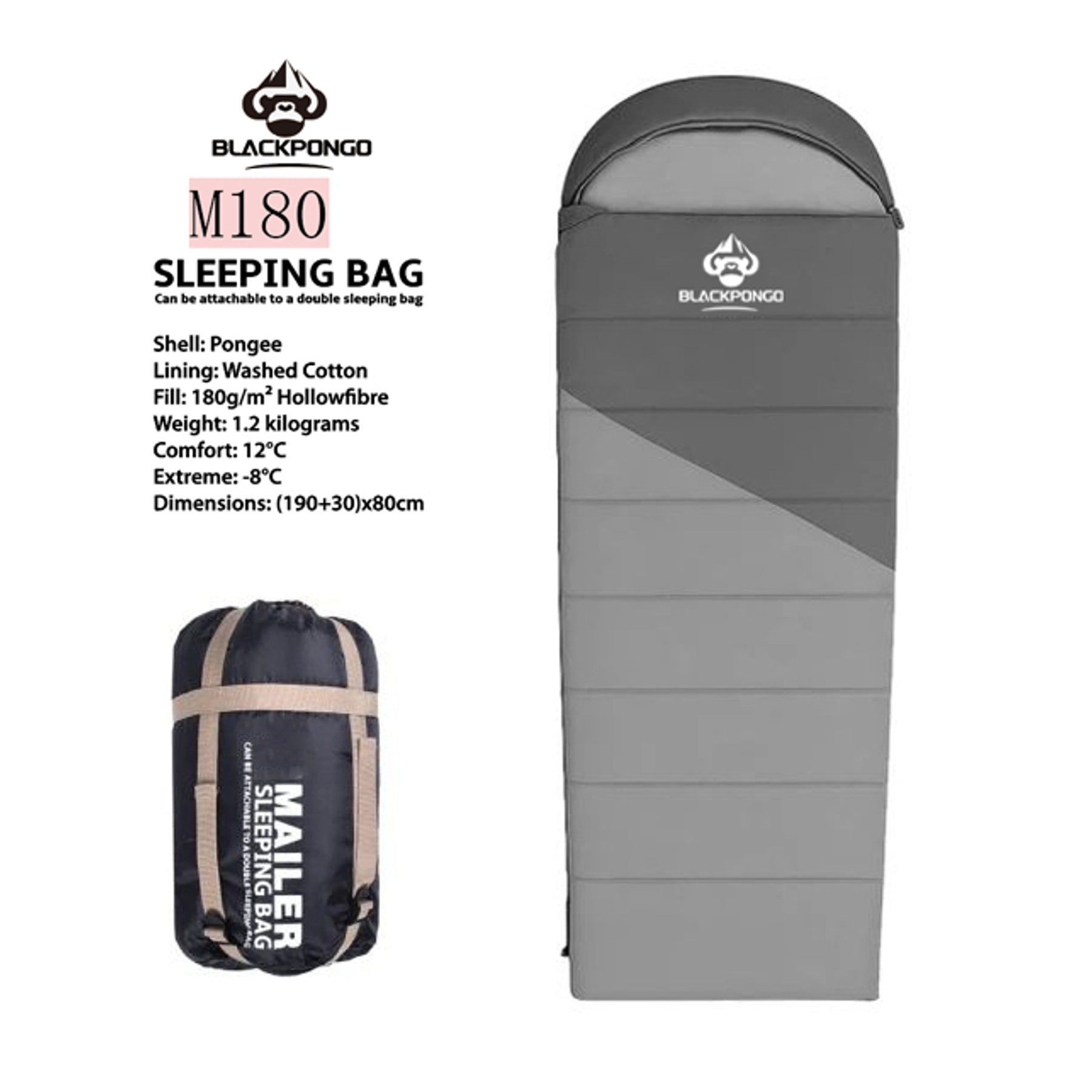 BLACKPONGO CloudLull Washable Cotton Sleeping Bag - main product view
