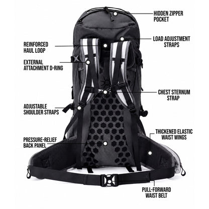 BLACKPONGO PeakCore 38L Hiking Backpack - main product view