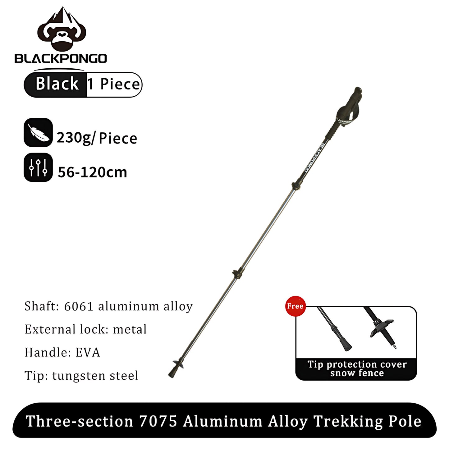 BLACKPONGO PeakProp ST01 Telescopic Trekking Pole - main product view