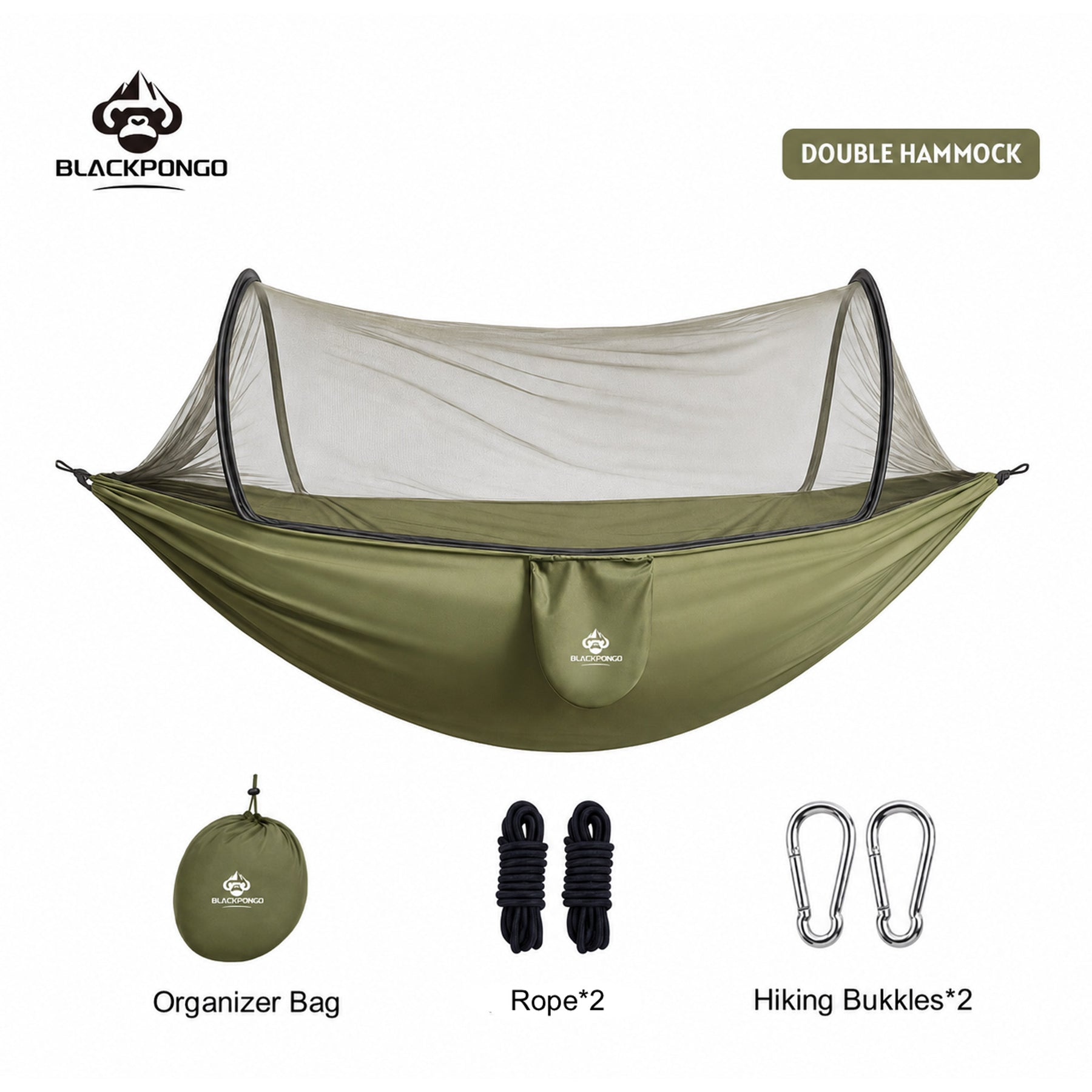 BLACKPONGO WanderNest 2-Person Hammock with Mosquito Net - main product view