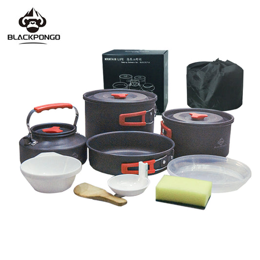 BLACKPONGO WispCook 4-Piece Camping Cookware Set with 1.1L Kettle - main product view