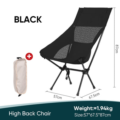 BLACKPONGO GlowNest Folding Moon Camping Chair - variant and angle view