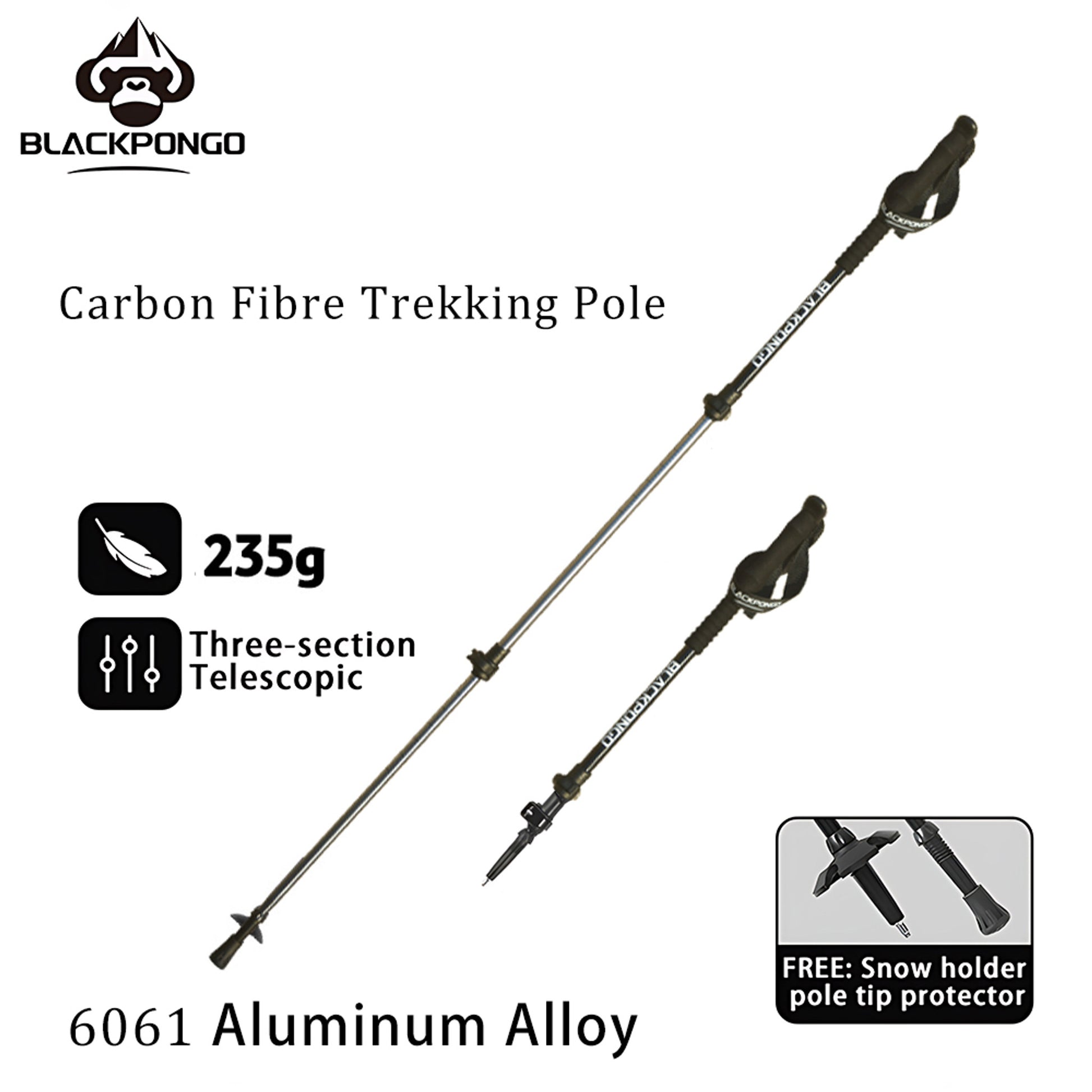 BLACKPONGO PeakProp ST01 Telescopic Trekking Pole - variant and angle view