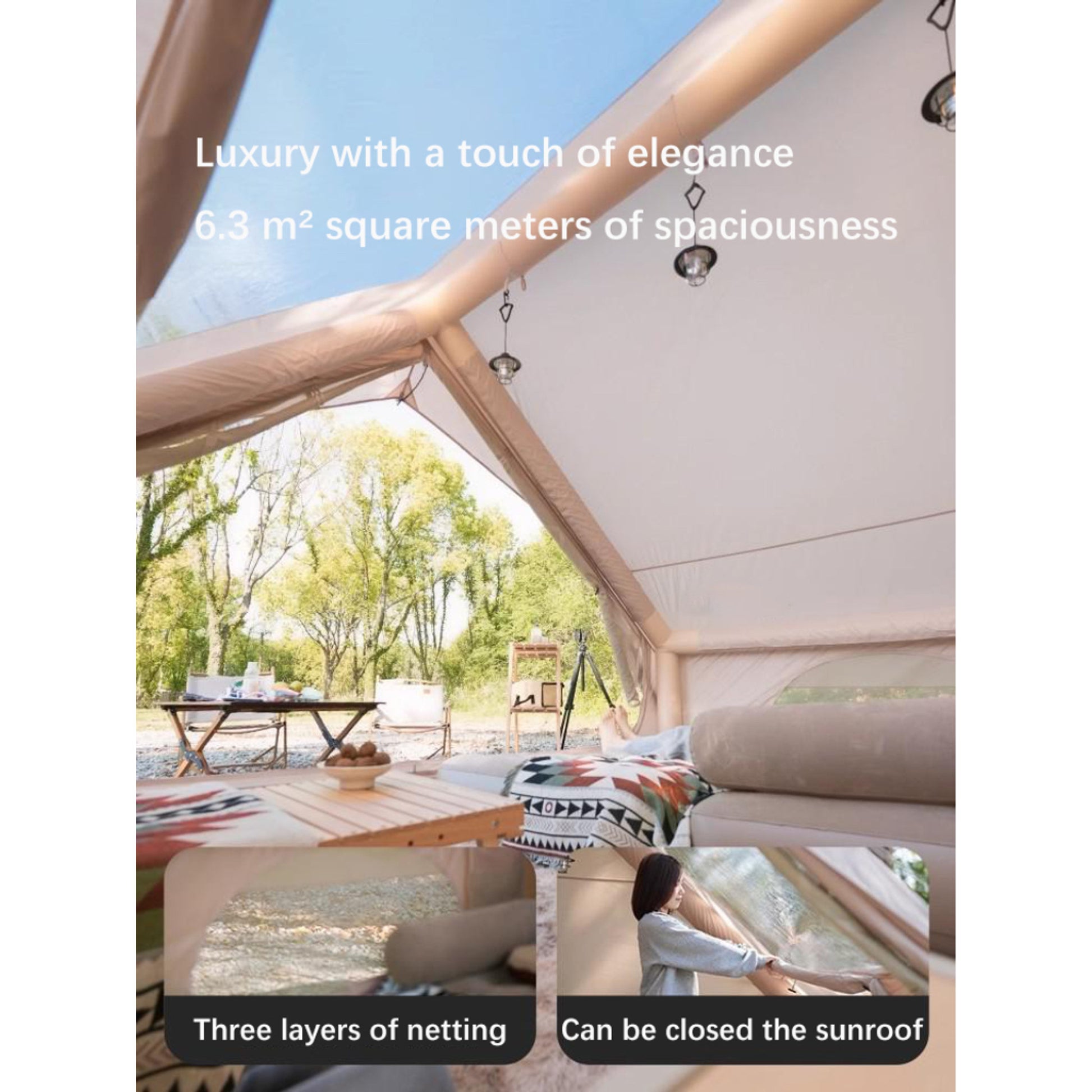 BLACKPONGO StarVault 6.3m² Inflatable Cabin Tent - variant and angle view