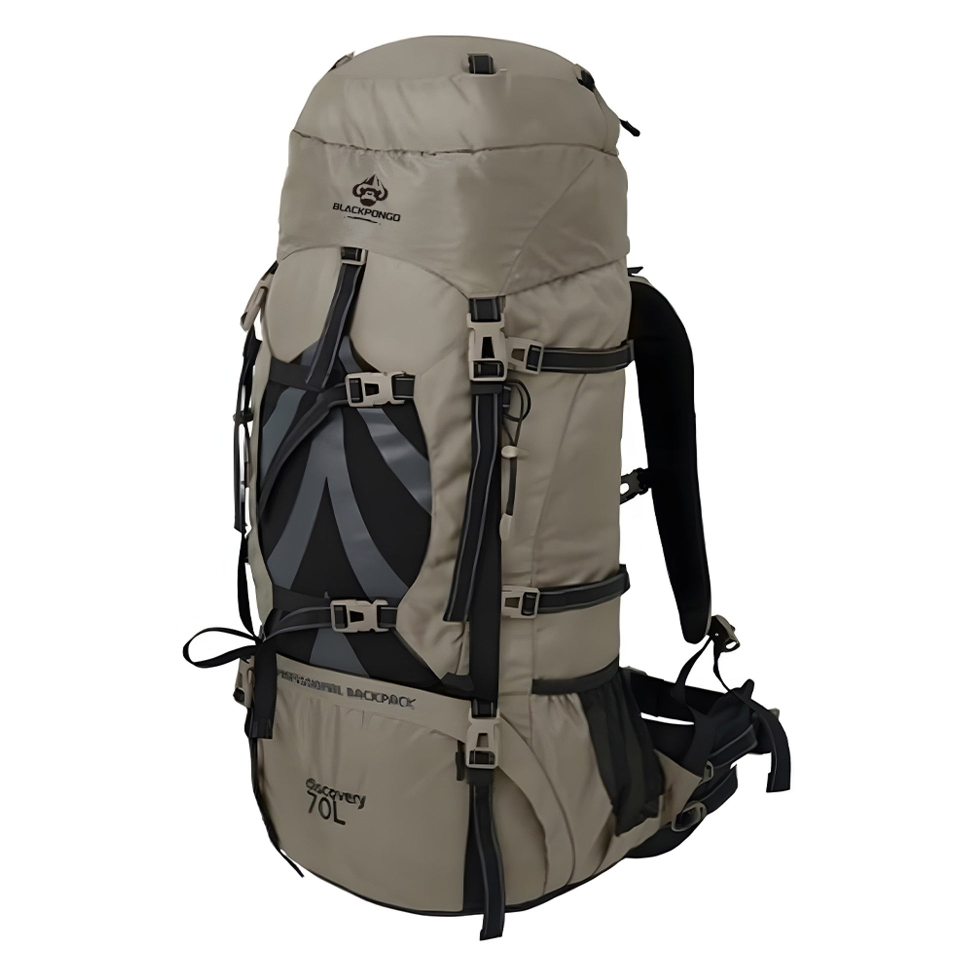 BLACKPONGO SummitPro 70L Mountaineering Backpack with Rain Cover - variant and angle view