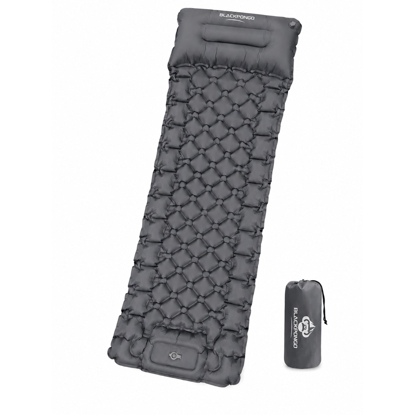 BLACKPONGO TerraAir Inflatable Sleeping Pad with Foot Pump - variant and angle view