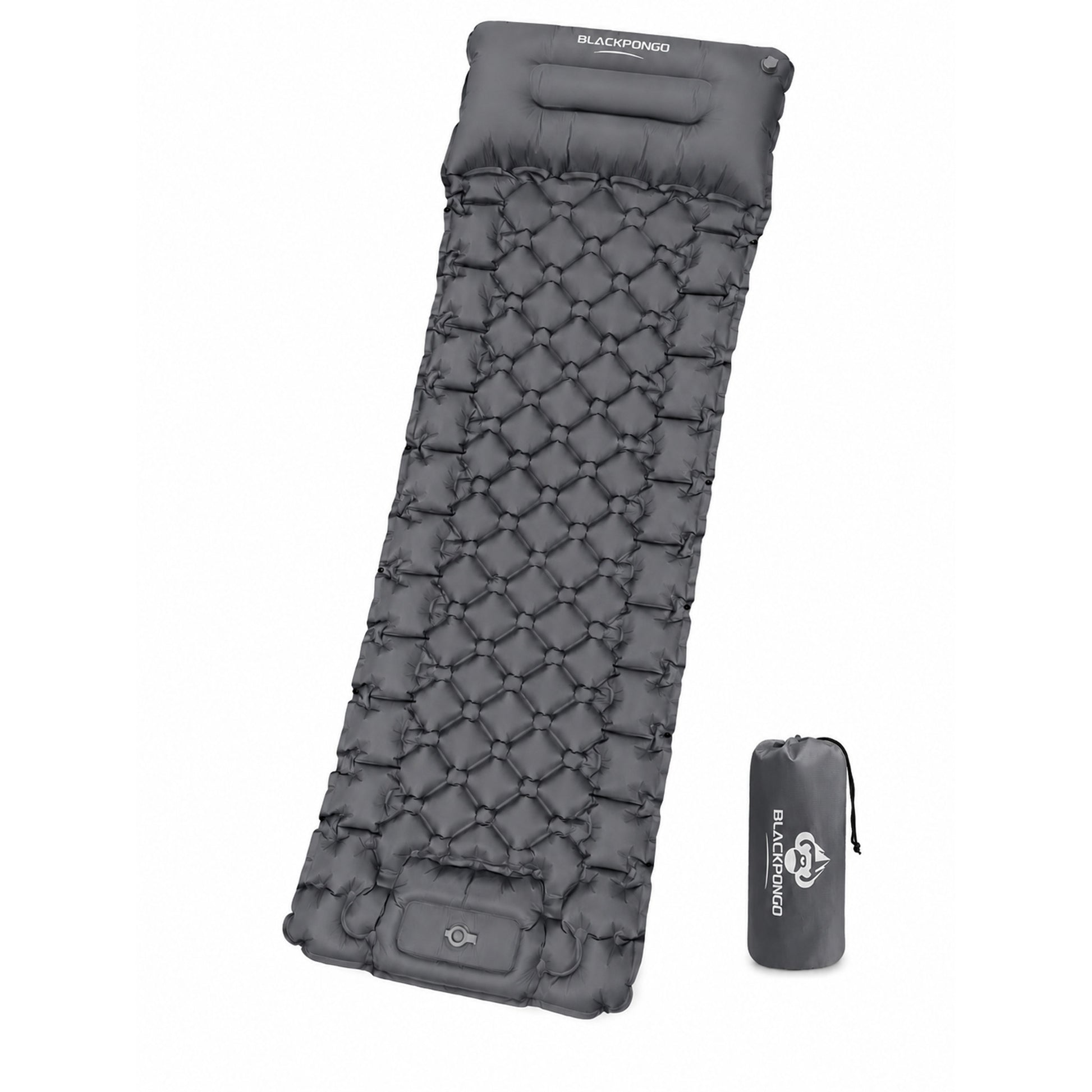BLACKPONGO TerraAir Inflatable Sleeping Pad with Foot Pump - variant and angle view