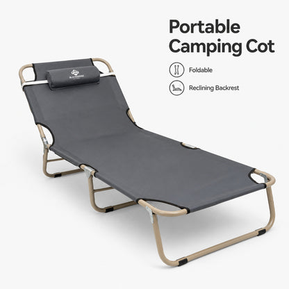 BLACKPONGO TerraField 3-Fold Camping Cot Chair with Pad - variant and angle view