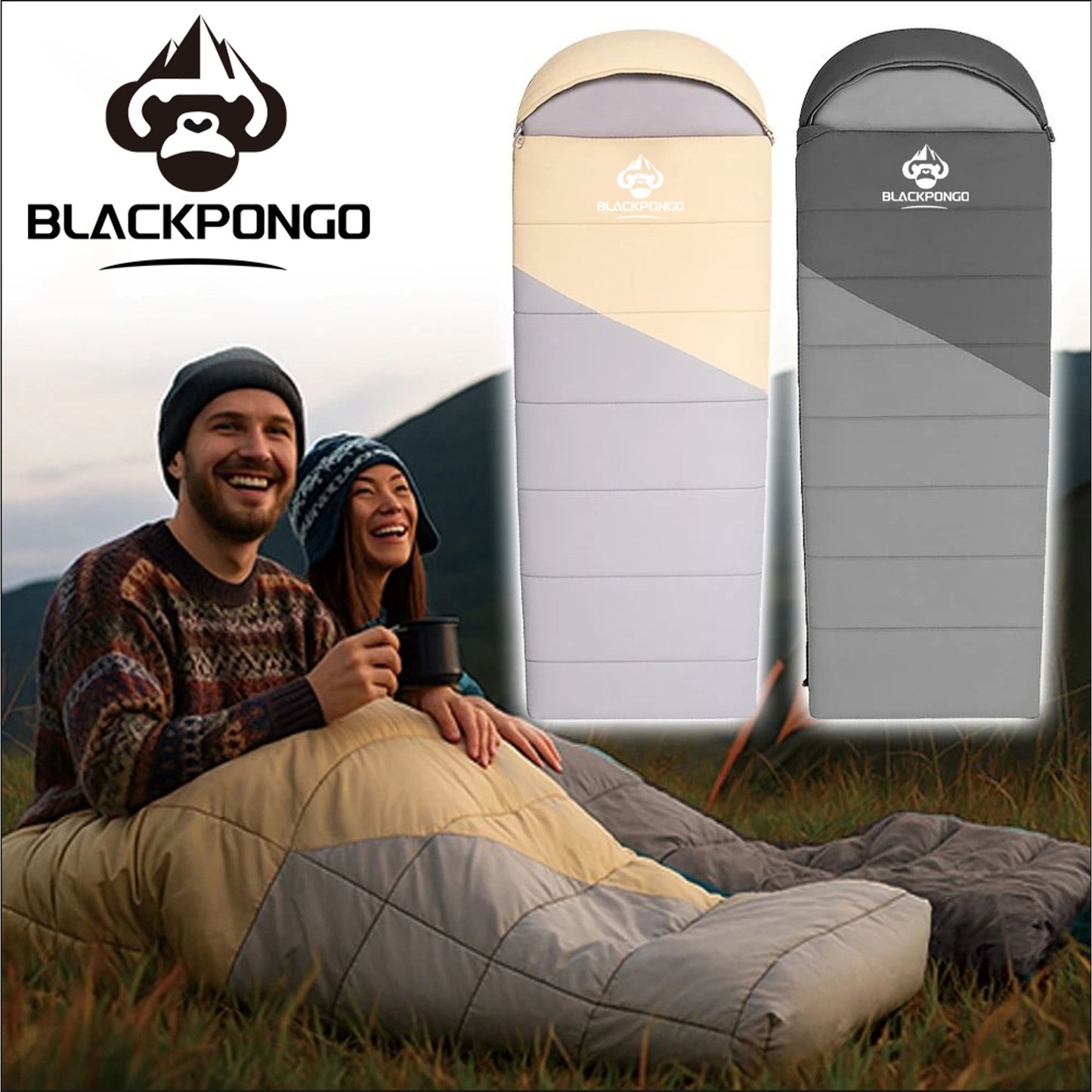 BLACKPONGO CloudLull Washable Cotton Sleeping Bag - variant and angle view