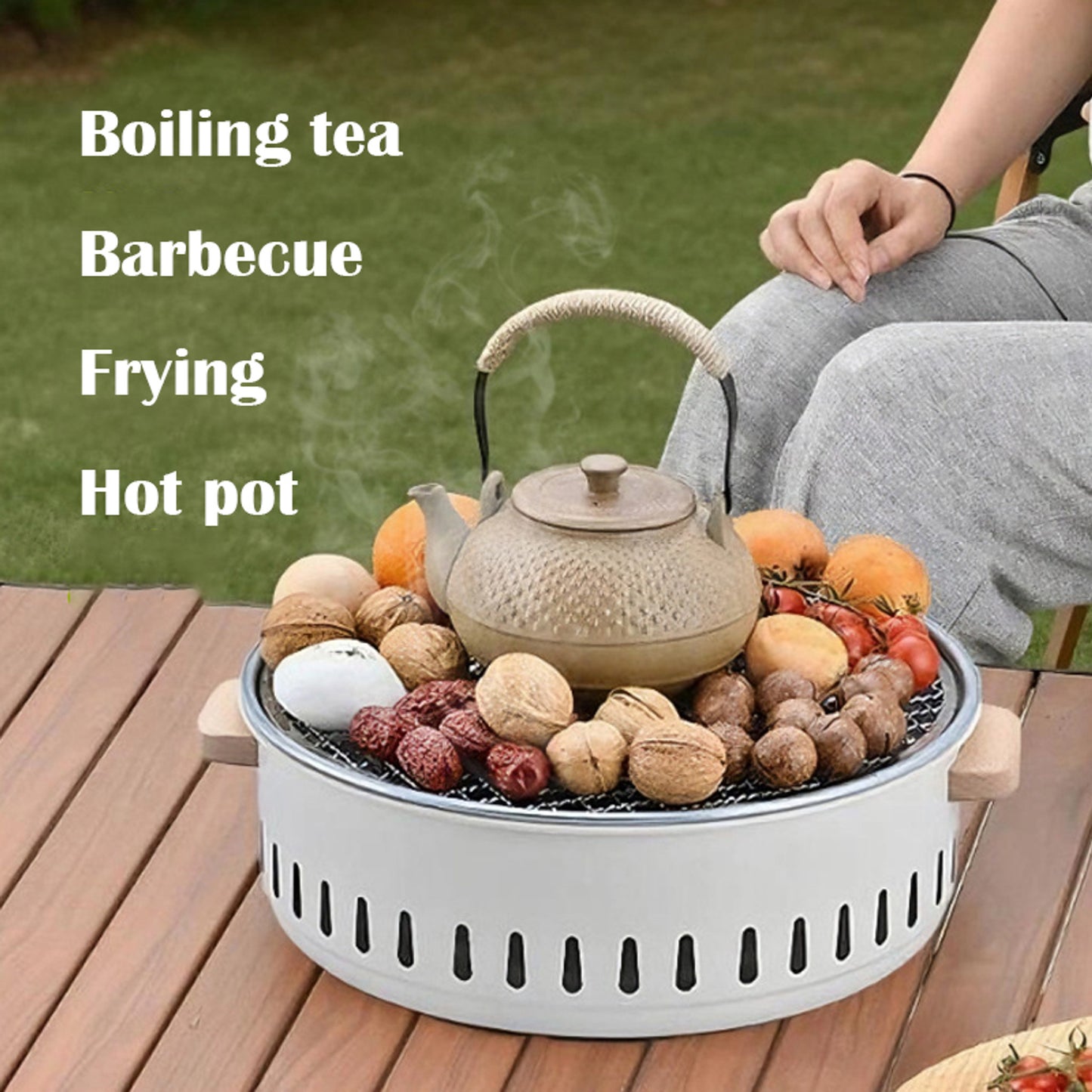 BLACKPONGO FeatherSear Portable Tabletop Charcoal Grill Deluxe - variant and angle view