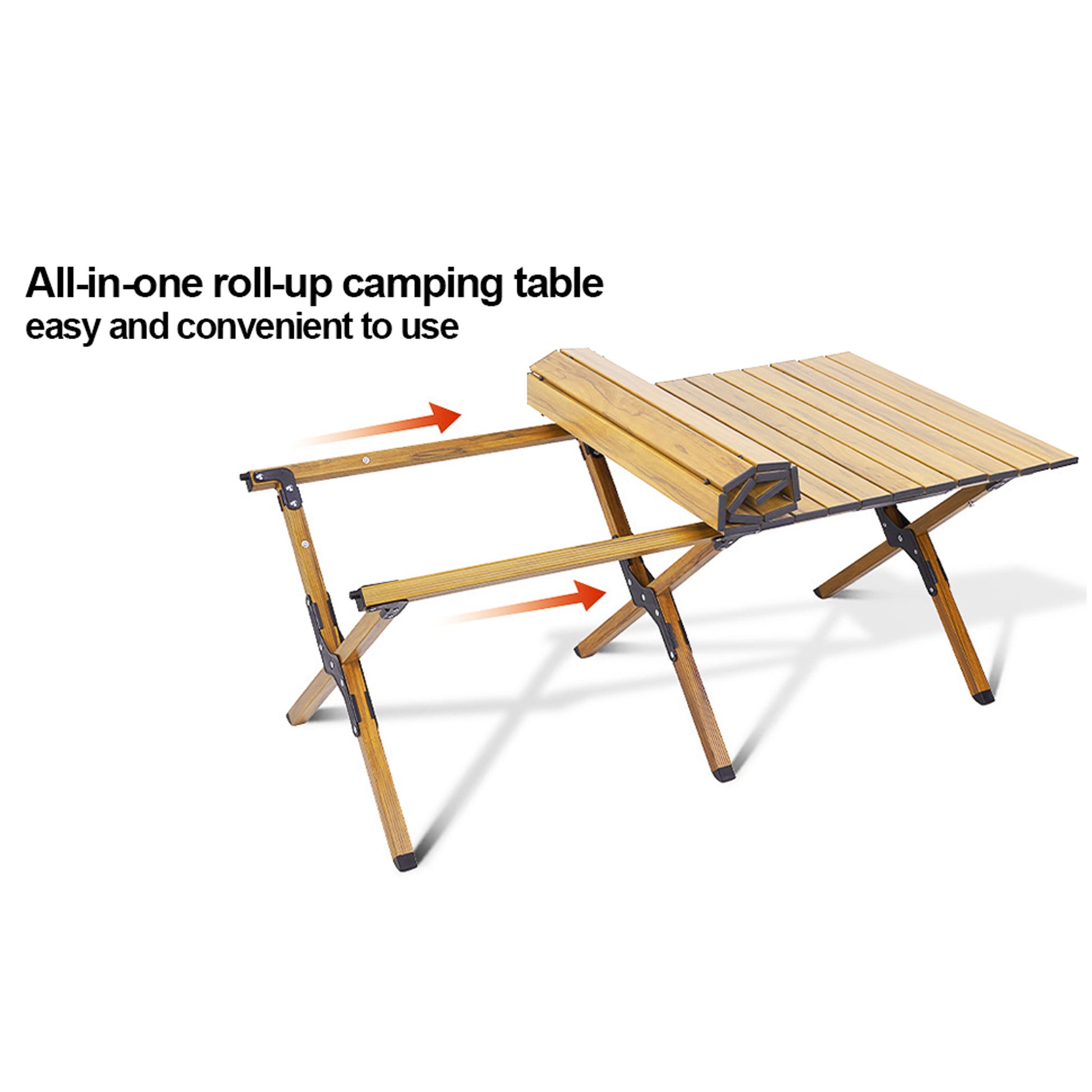 BLACKPONGO Mesa 120cm Carbon Steel Roll-Top Camping Table - variant and angle view