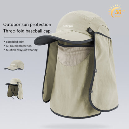 BLACKPONGO SunVeil UPF50+ Cap with Detachable Face Cover - variant and angle view