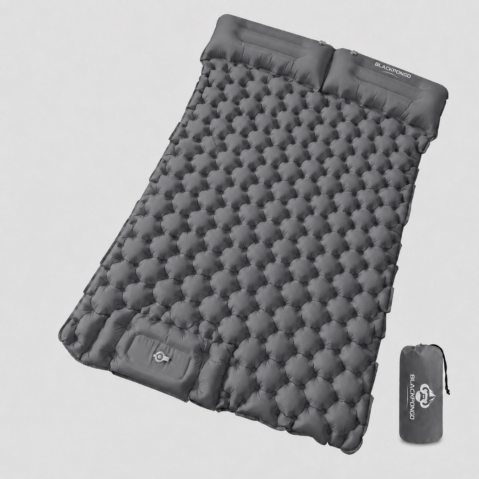 BLACKPONGO TerraAir Inflatable Sleeping Pad with Foot Pump - variant and angle view