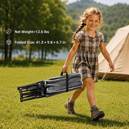 BLACKPONGO Terravoy 10-Leg Folding Camping Cot with Pad - variant and angle view