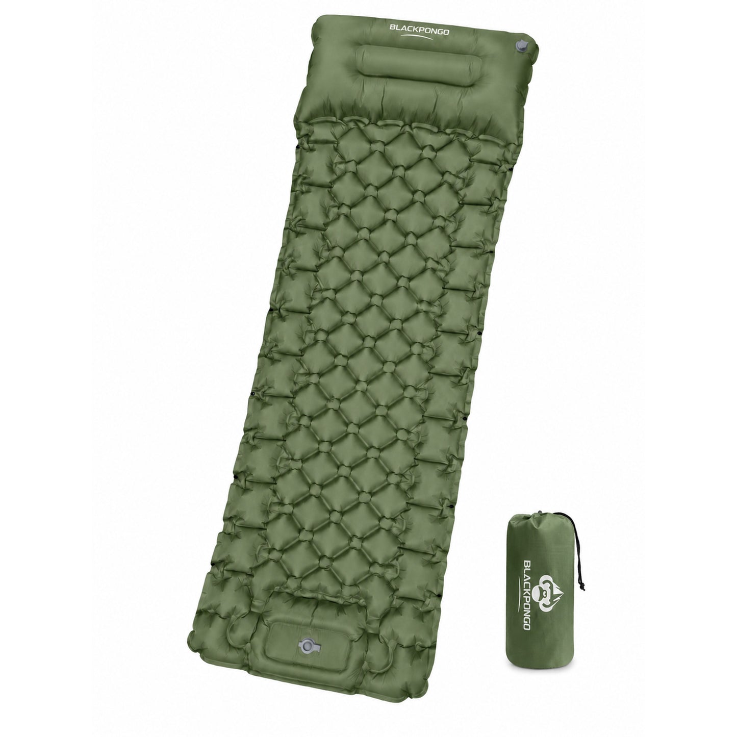 BLACKPONGO TerraAir Inflatable Sleeping Pad with Foot Pump - feature detail
