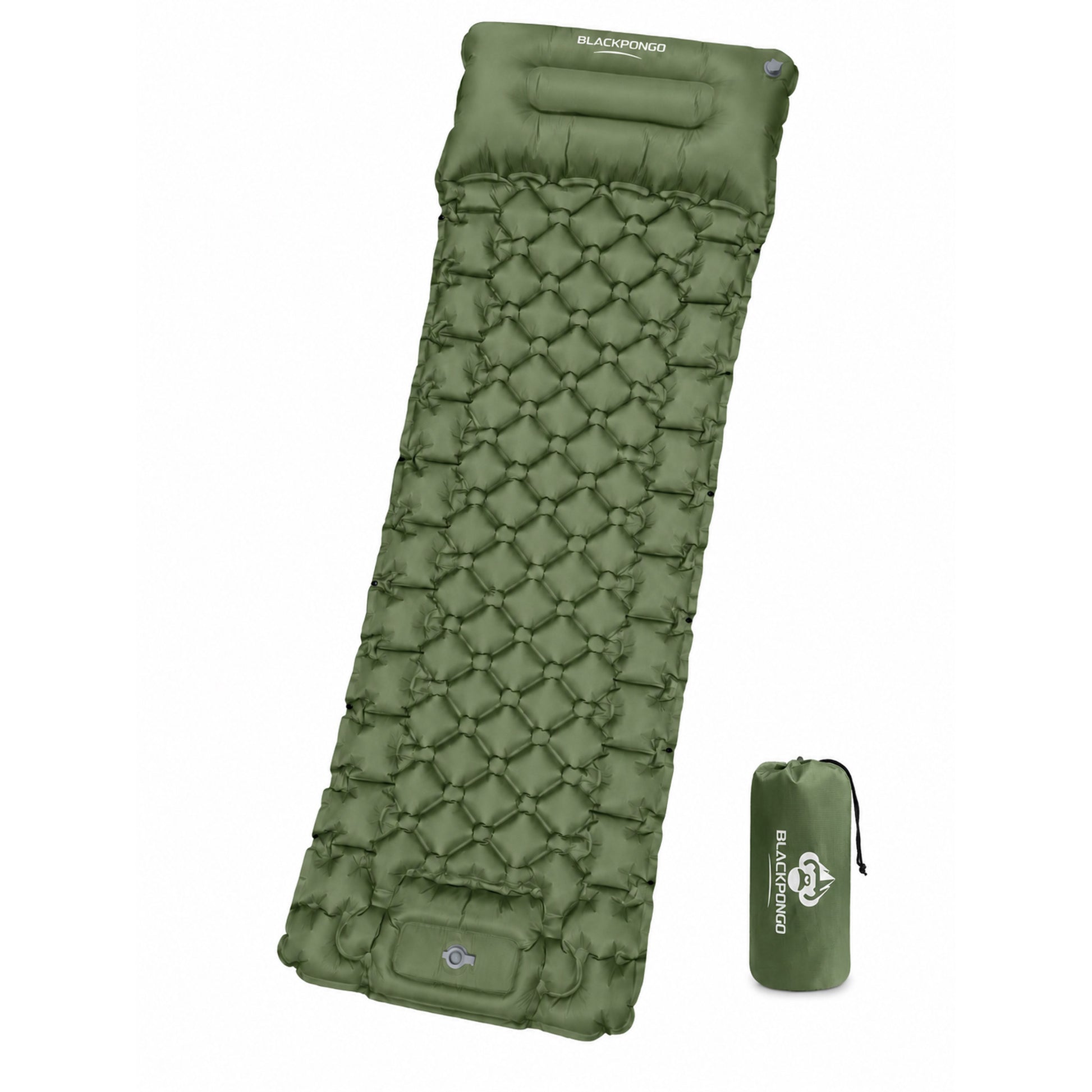BLACKPONGO TerraAir Inflatable Sleeping Pad with Foot Pump - feature detail