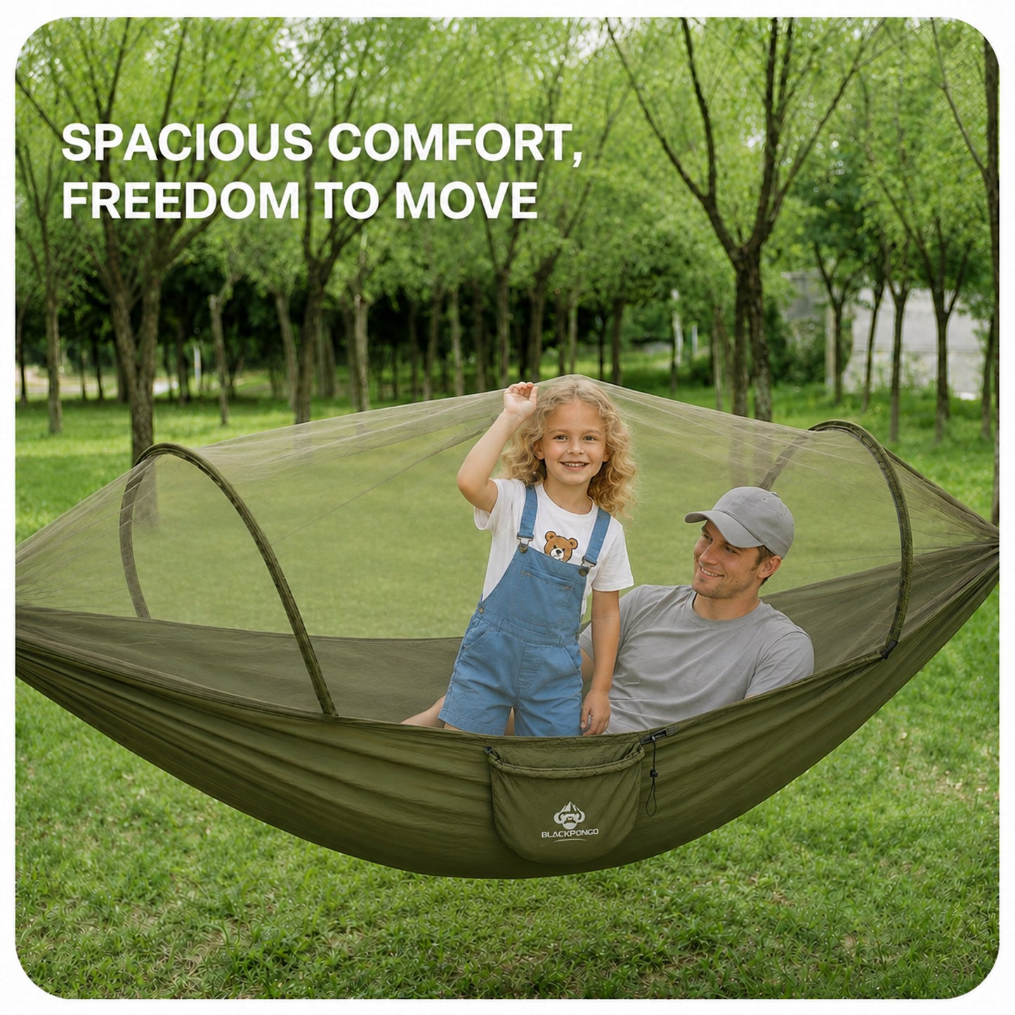 BLACKPONGO WanderNest 2-Person Hammock with Mosquito Net - feature detail