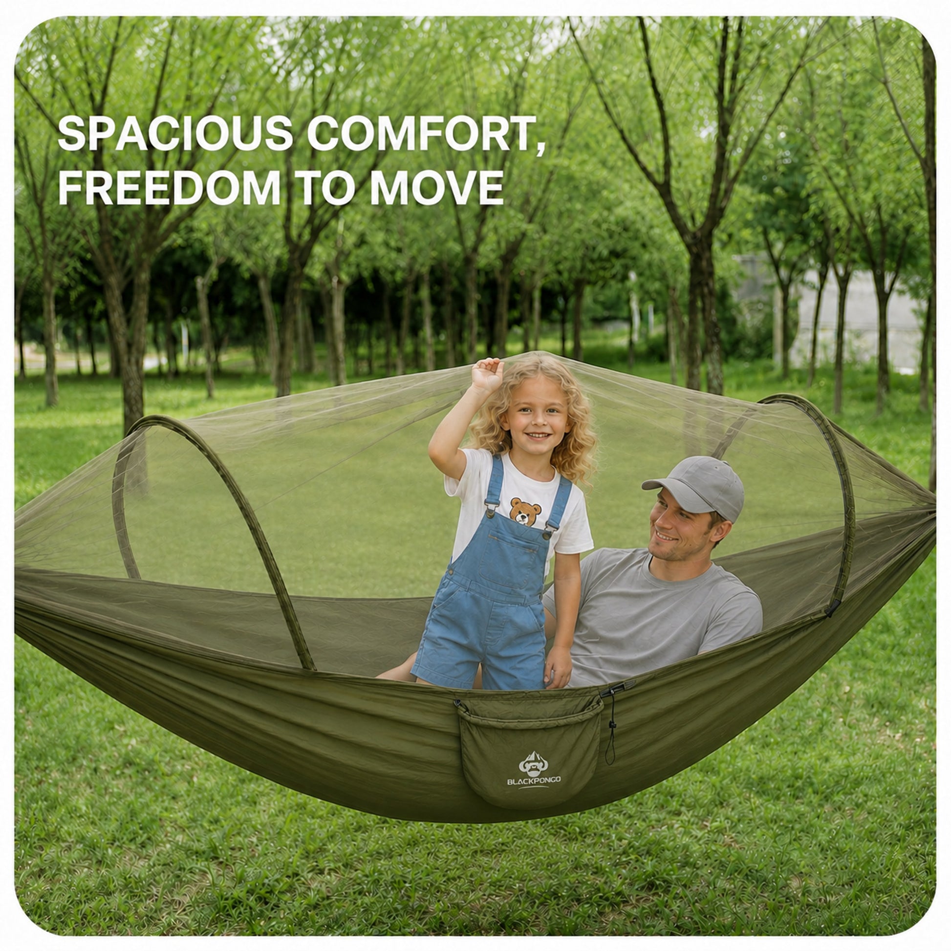 BLACKPONGO WanderNest 2-Person Hammock with Mosquito Net - feature detail