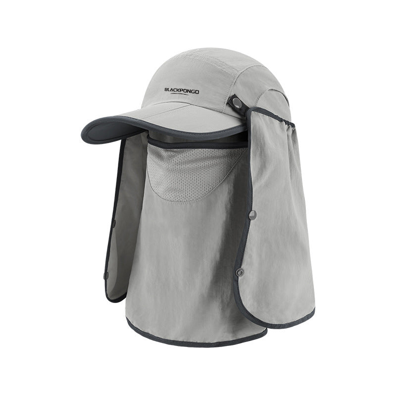 Blackpongo Sun protection multifunctional sun hat foldable breathable outdoor leisure hiking mountaineering duckbill cap with mask 56-60cm
