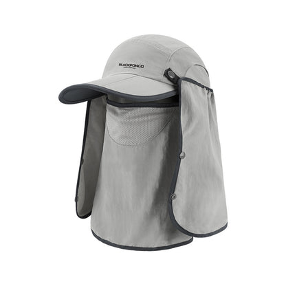 Blackpongo Sun protection multifunctional sun hat foldable breathable outdoor leisure hiking mountaineering duckbill cap with mask 56-60cm