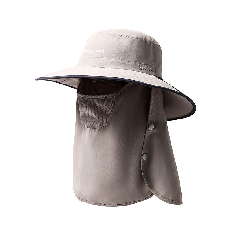 Blackpongo Sun protection breathable multifunctional sun hat detachable breathable outdoor leisure hiking fisherman hat with mask 59-61cm