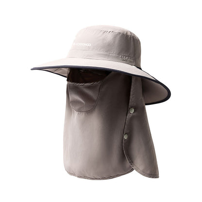 Blackpongo Sun protection breathable multifunctional sun hat detachable breathable outdoor leisure hiking fisherman hat with mask 59-61cm