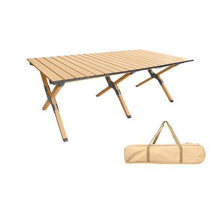 BLACKPONGO Mesa 120cm Carbon Steel Roll-Top Camping Table - feature detail