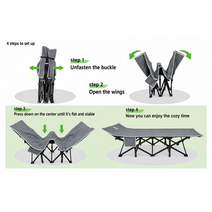 BLACKPONGO Terravoy 10-Leg Folding Camping Cot with Pad - feature detail