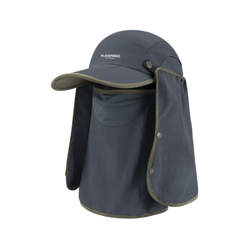 Blackpongo Sun protection multifunctional sun hat foldable breathable outdoor leisure hiking mountaineering duckbill cap with mask 56-60cm