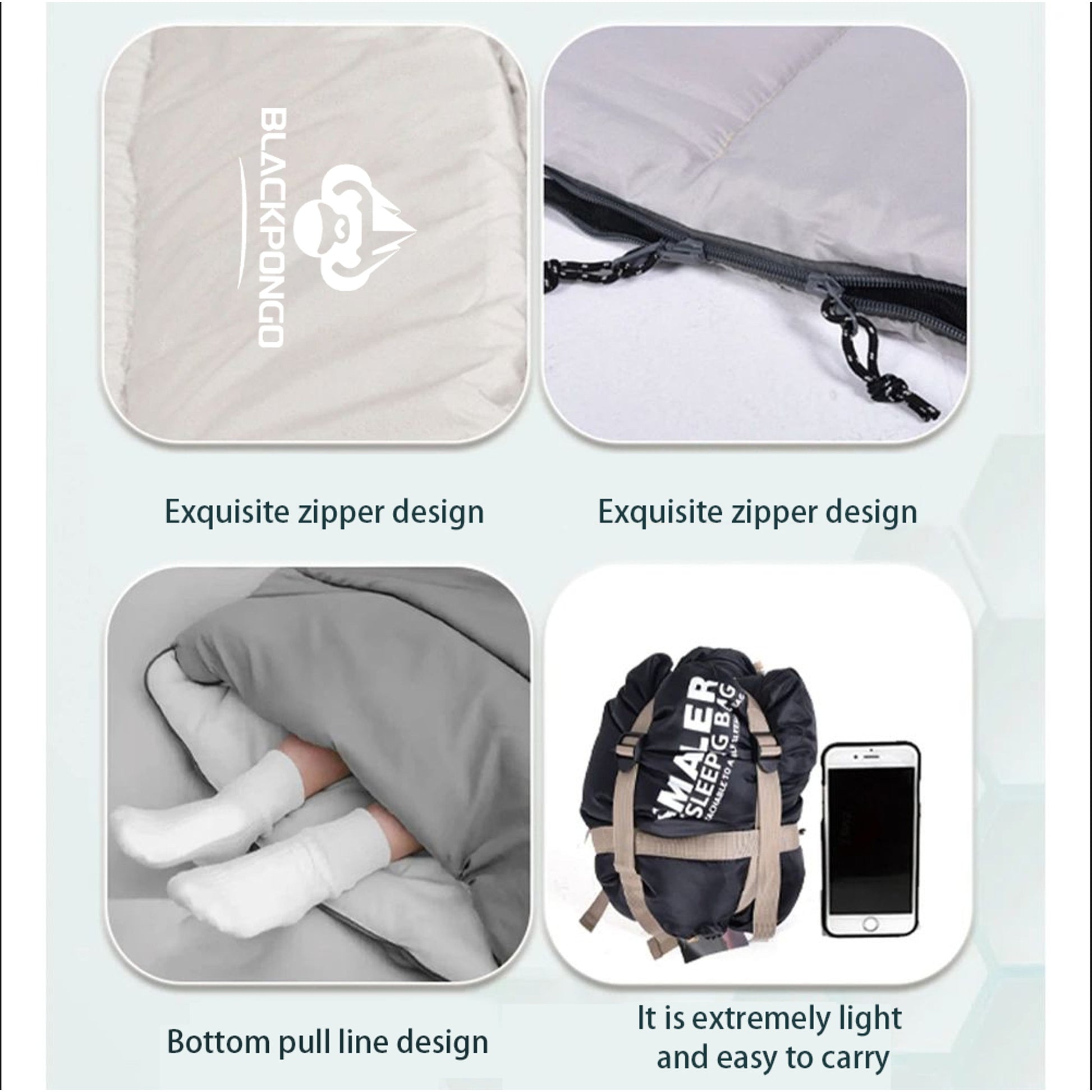 BLACKPONGO CloudLull Washable Cotton Sleeping Bag - feature detail