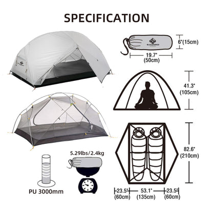 BLACKPONGO Neptune 2-Person Ultralight Double-Layer Tent - feature detail