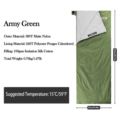 BLACKPONGO ZipNest LW200 Ultralight Envelope Sleeping Bag - feature detail