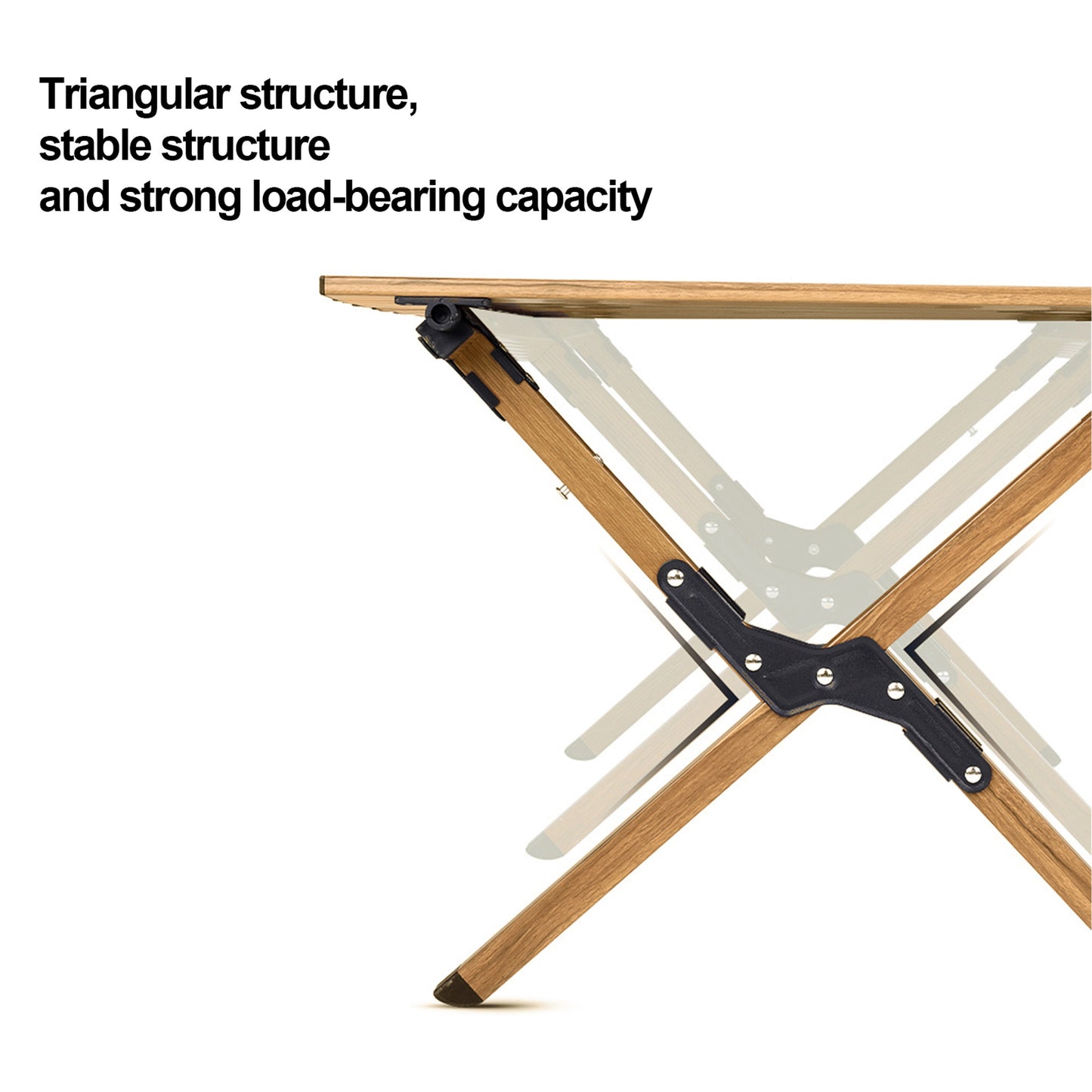 BLACKPONGO Mesa 120cm Carbon Steel Roll-Top Camping Table - feature detail
