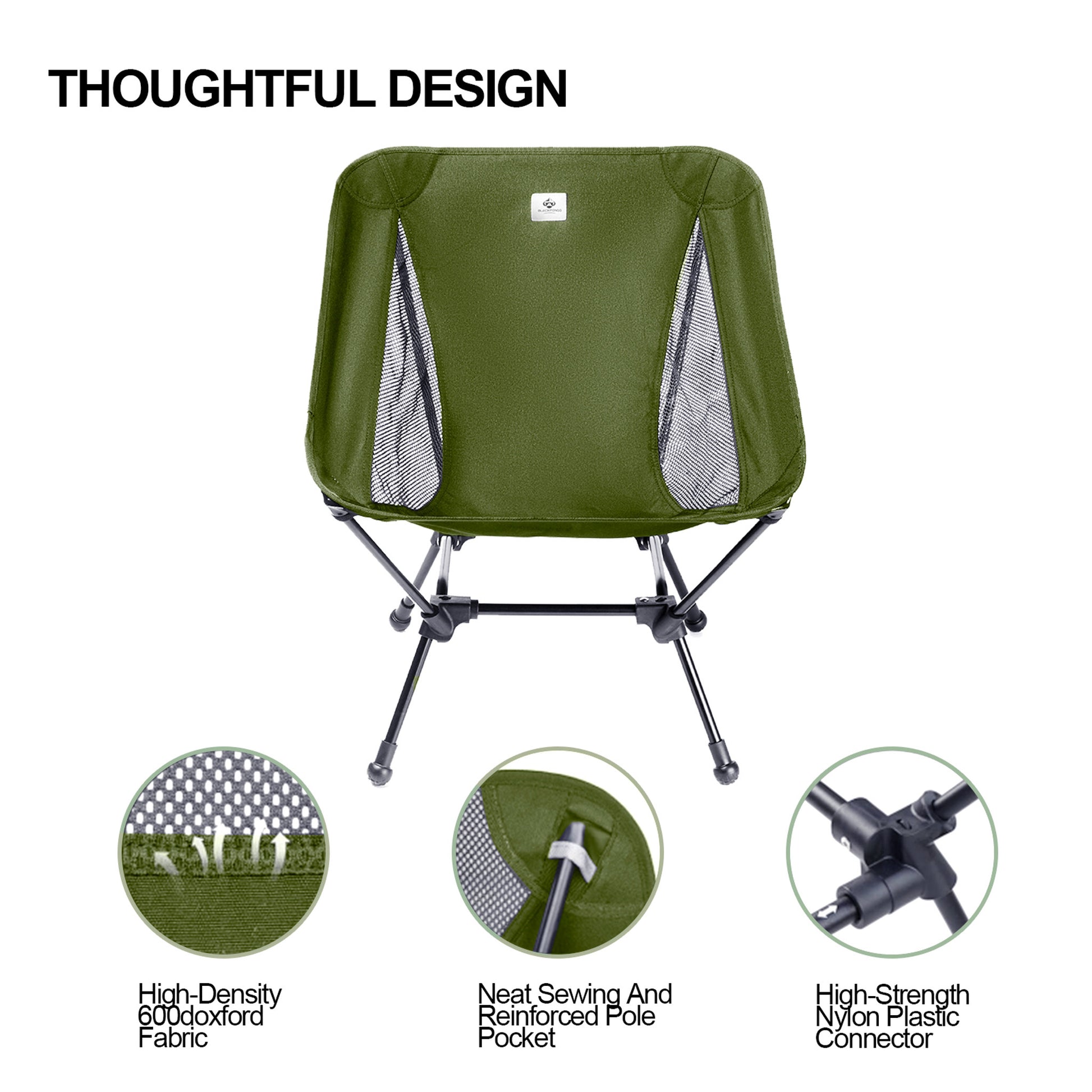 BLACKPONGO Lune Ultralight Moon Camping Chair - outdoor use detail