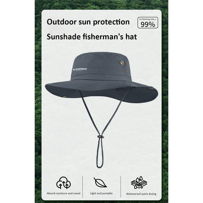 BLACKPONGO SunDrift UPF50+ Wide-Brim Fisherman Hat - outdoor use detail