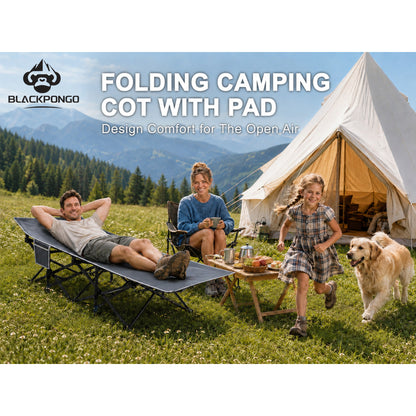 BLACKPONGO Terravoy 10-Leg Folding Camping Cot with Pad - outdoor use detail